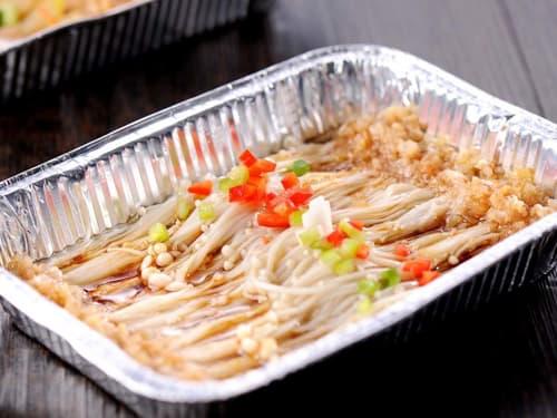 南宝镇锡纸烤金针菇